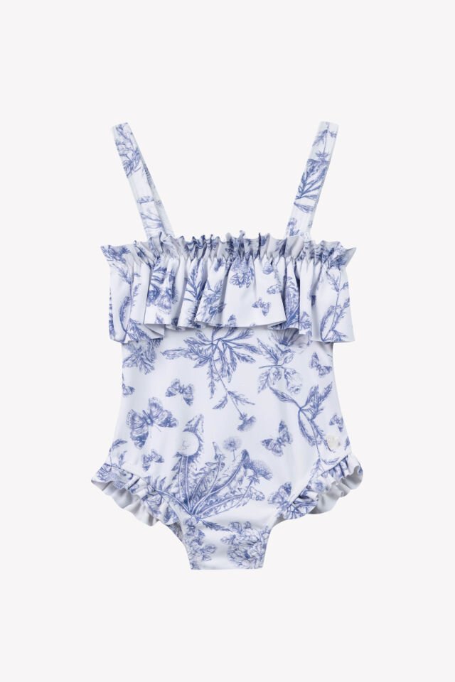 çiçek desenli MAYO Bleu grisé - 2Y