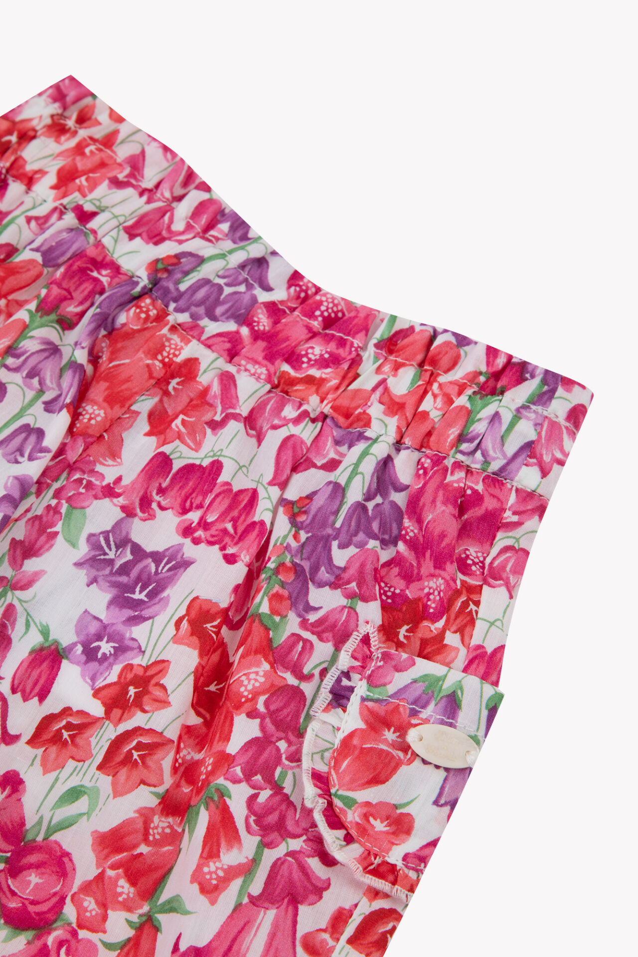 Çiçek Desenli Coton Şort Bougainvillier - Begonvil - 2Y