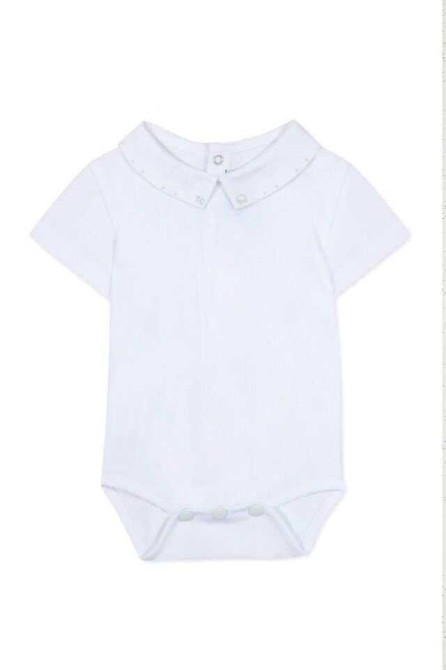 Yakası Nakışlı Ceremonie Body Blanc - Beyaz - 9M
