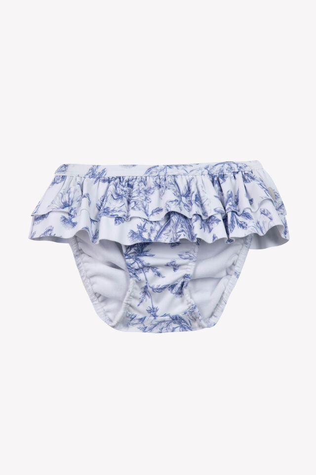 çiçek desenli Tek Alt Mayo Bleu grisé - 18M