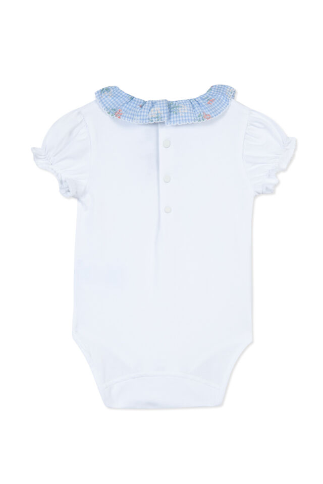 Pötükare Desen Yakalı Body Blanc - 1Y