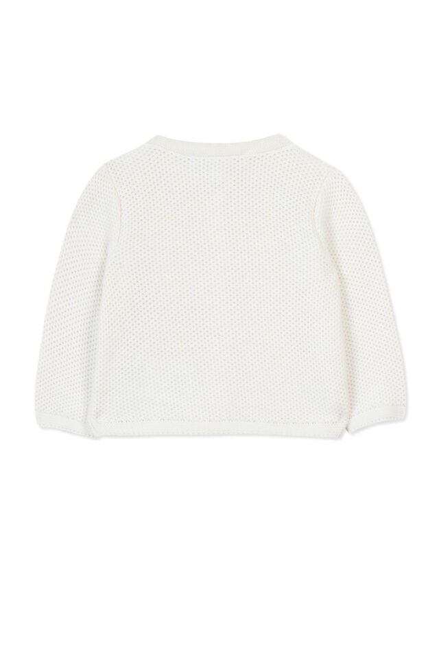 düz renk Triko Hırka Nacre - Ekru - 9M