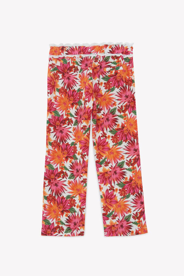 Çiçek desenli Pantalon Blanc - 10Y