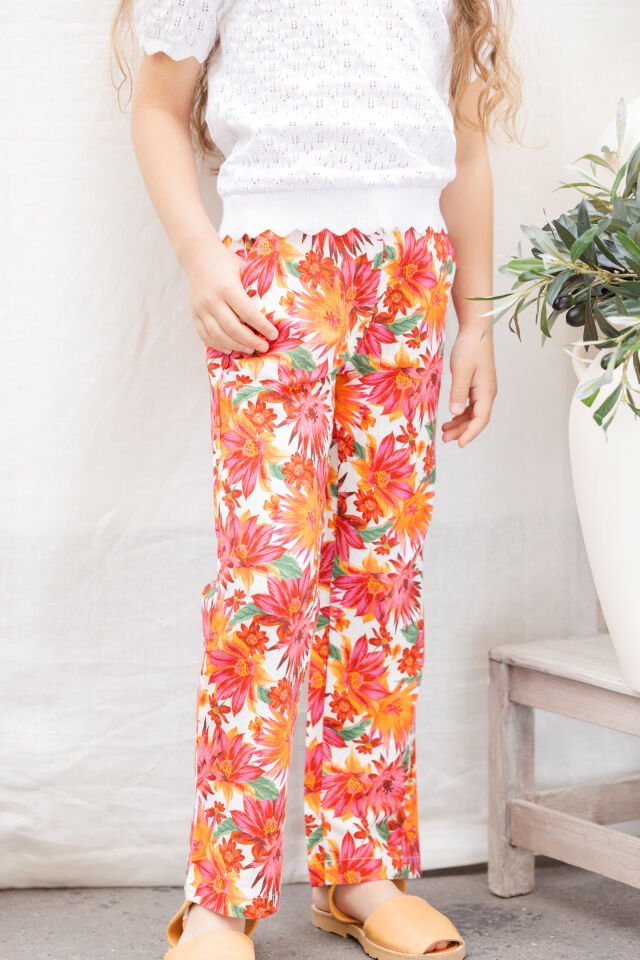 Çiçek desenli Pantalon Blanc - Beyaz - 6Y