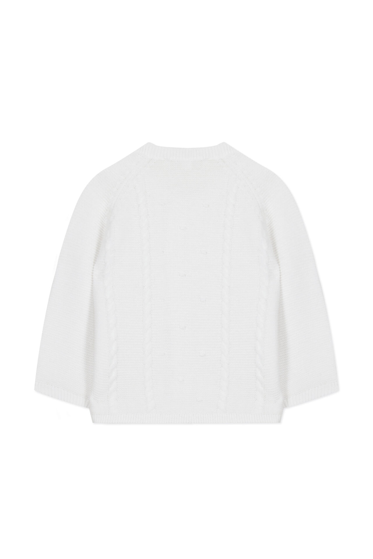 Düz Renk Triko Hırka Blanc - 3M