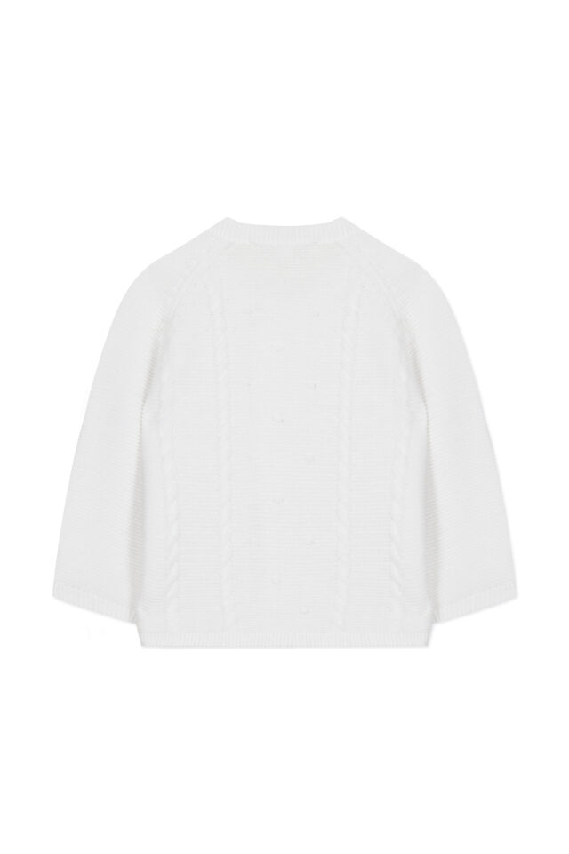 düz renk Triko Hırka Blanc - 3M