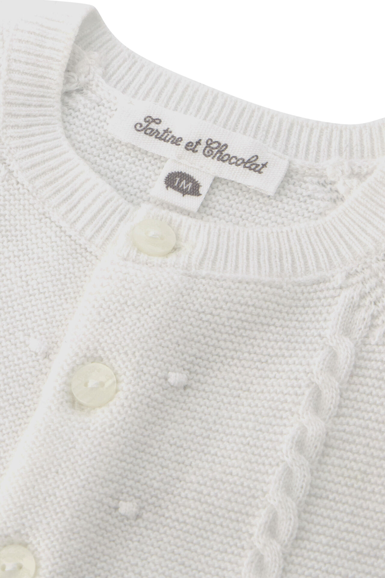düz renk Triko Hırka Blanc - 3M