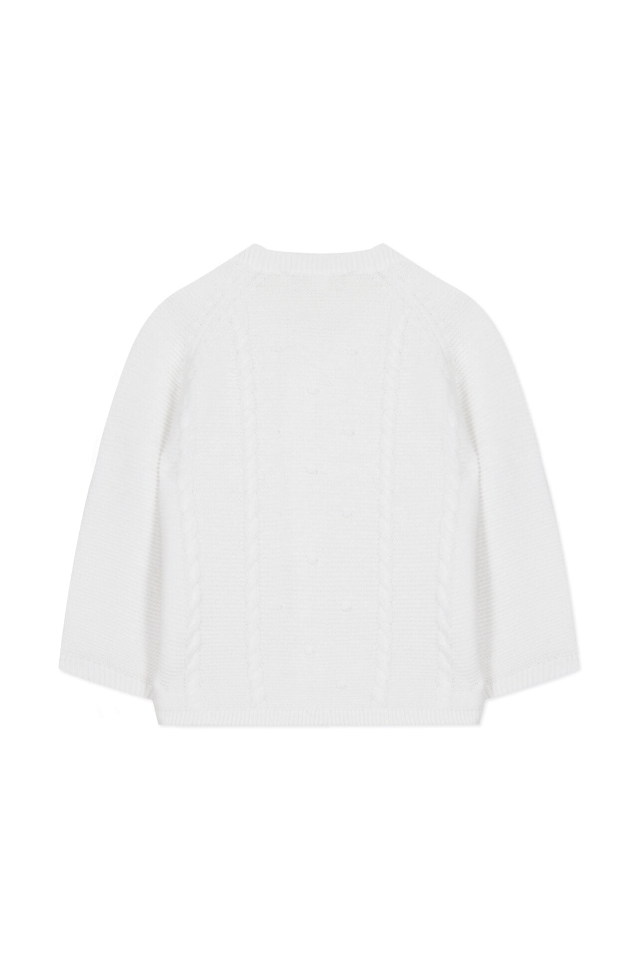Düz Renk Triko Hırka Blanc - 6M