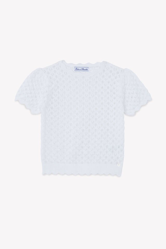 Ajurlu Triko Kazak Blanc - 6Y